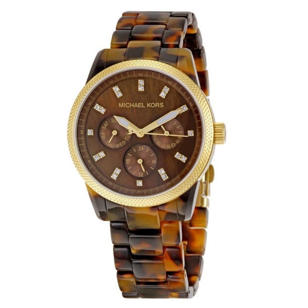 Michael Kors Jet Set MK5038 Tortoise Shell Acrylic 37mm Women's Watch